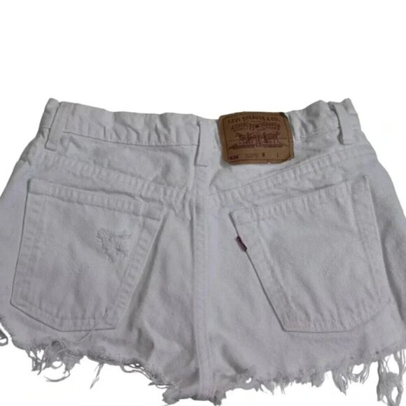 Vintage Levi's 538 White Cutoff Jean Shorts Jorts Cotton Hip Hugger Size 28 - Picture 4 of 11